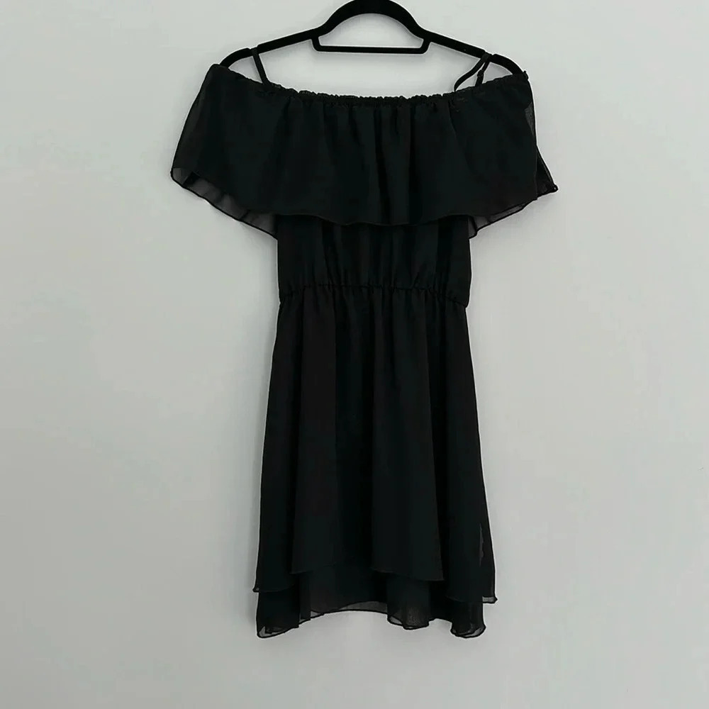 Divided Black Off the Shoulder Dress Sz 6